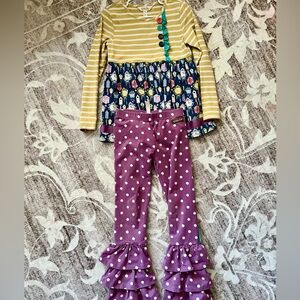 Matilda Jane Yellow and Purple Kids Matching Set